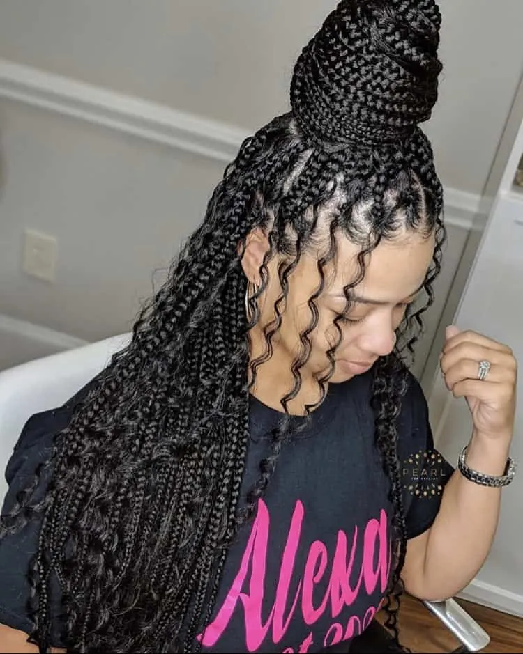 Boho long knotless braids 