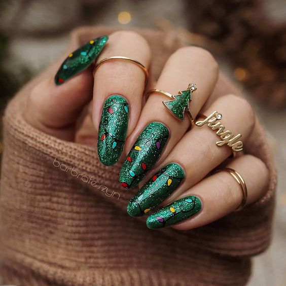 christmas acrylic nails