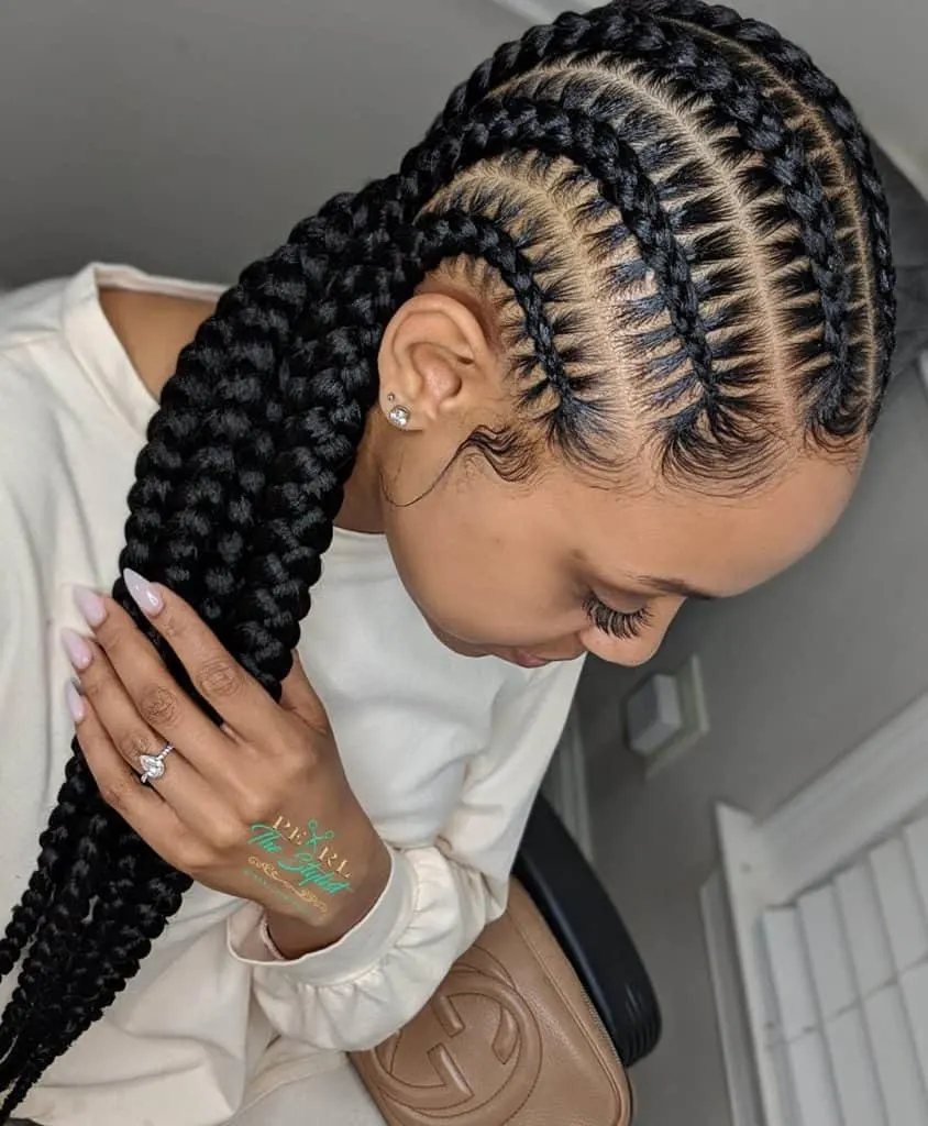 stitch in/ feed in cornrow braids