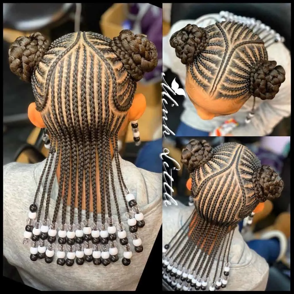 kids braids with beads