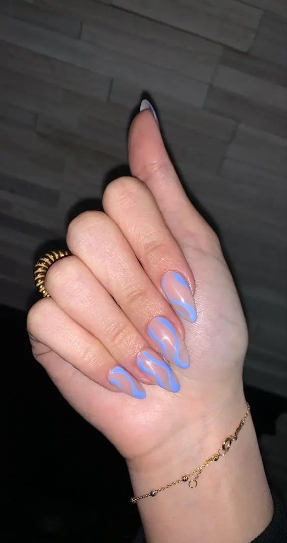 The top blue nails and blue nail ideas including light blue nails, blue acrylic nails, blue nail designs, blue nail art, trendy blue nails, royal blue nails, and short blue nails