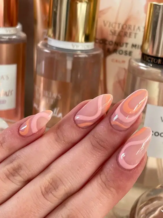 peach nails