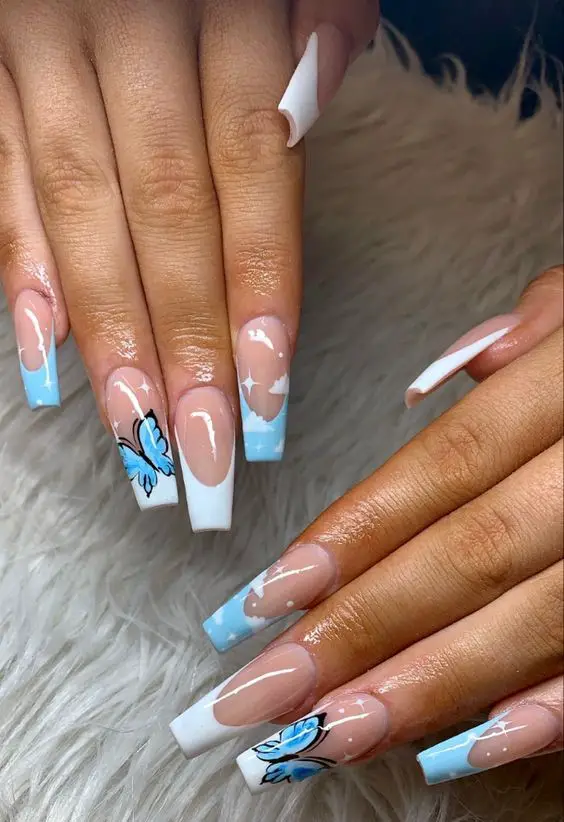 Baby blue nails and baby blue nail designs