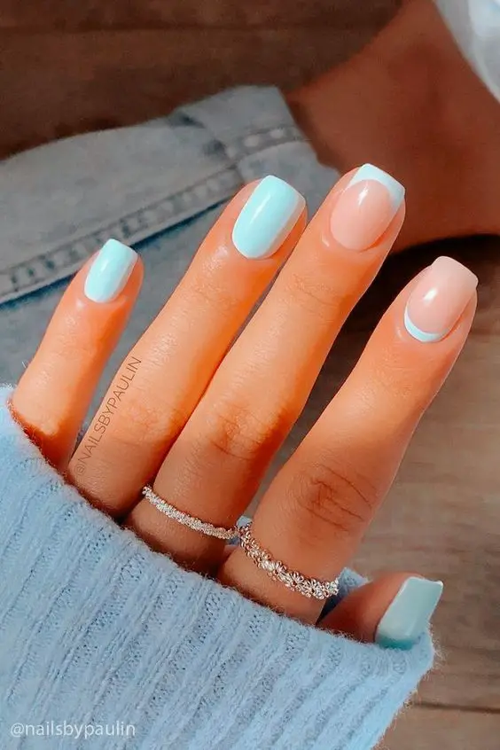 The top blue nails and blue nail ideas including light blue nails, blue acrylic nails, blue nail designs, blue nail art, trendy blue nails, royal blue nails, and short blue nails