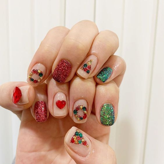 christmas acrylic nails