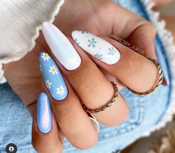 The top blue nails and blue nail ideas including light blue nails, blue acrylic nails, blue nail designs, blue nail art, trendy blue nails, royal blue nails, and short blue nails