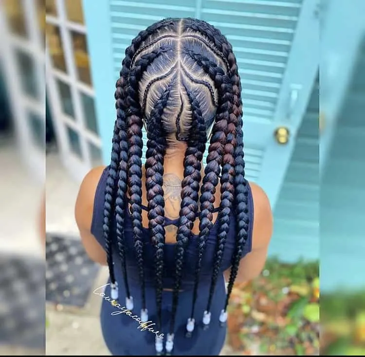 Pop smoke braids with beads 