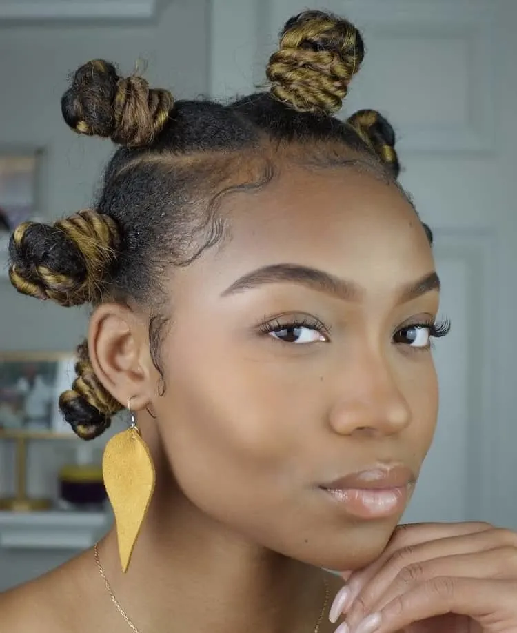 Bantu knots on natural hair