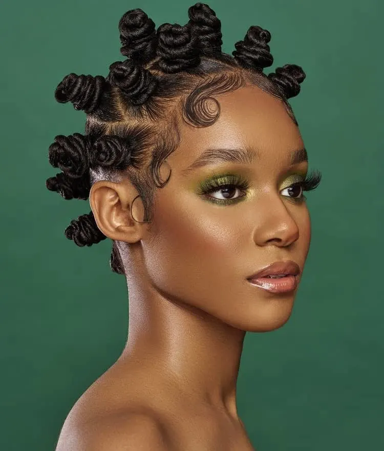 Bantu knots on natural hair