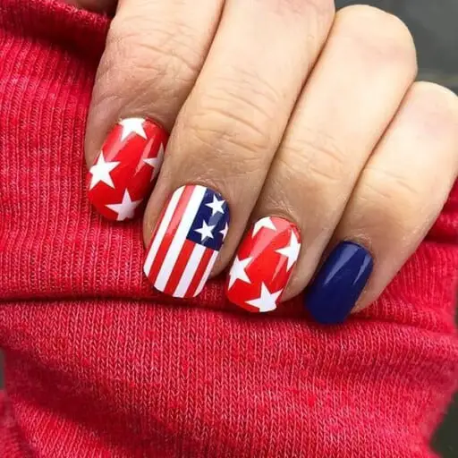 4th of July nails | red, white, and blue nails