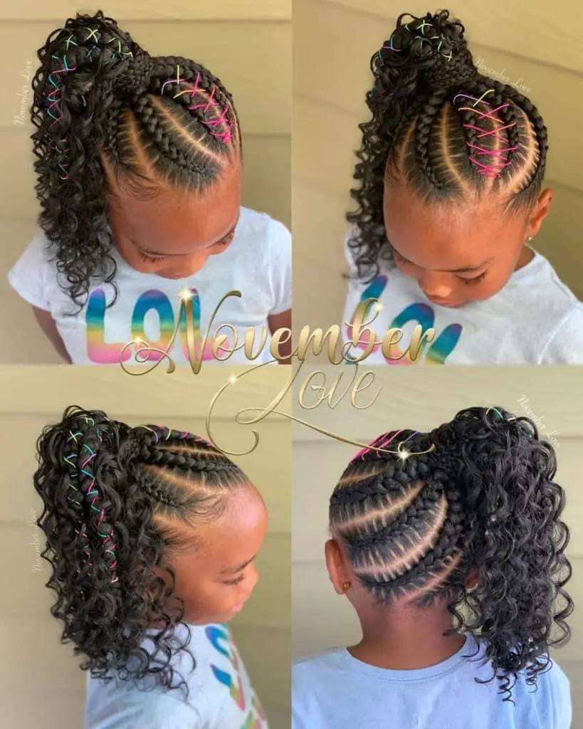 boho large feed in ponytail for kids