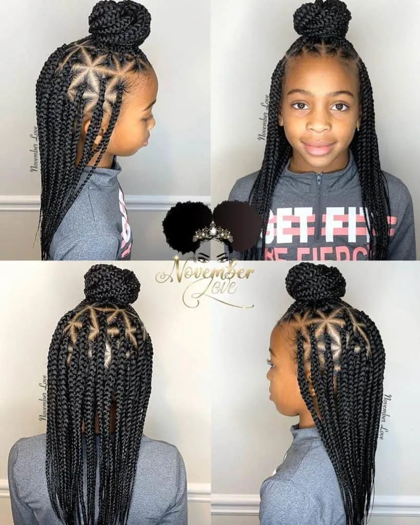 kids box braids triangle parts