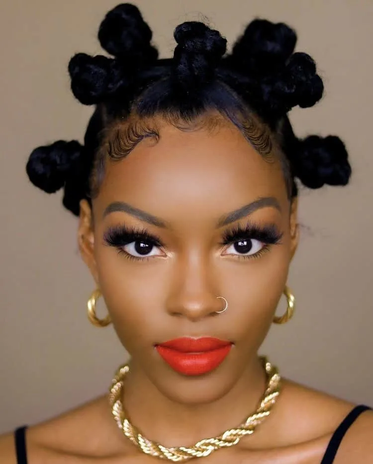 Bantu knots on natural hair