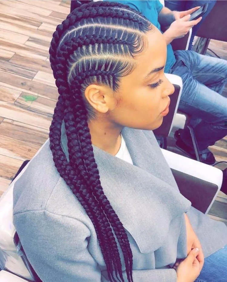 feed in stitch braids cornrows