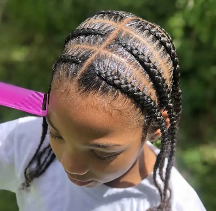 Pop smoke braids for kids on short hair 