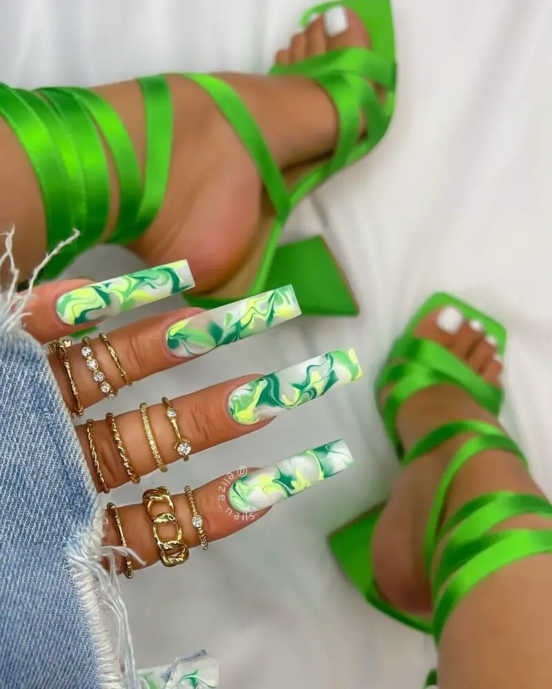 The top light green nails and light green nail designs