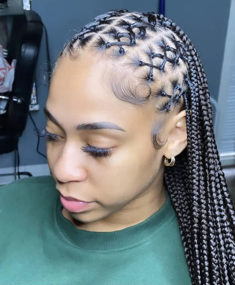 smedium criss cross knotless braids