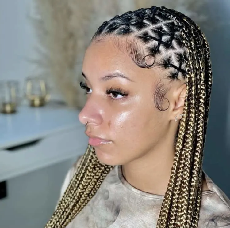 smedium criss cross knotless braids