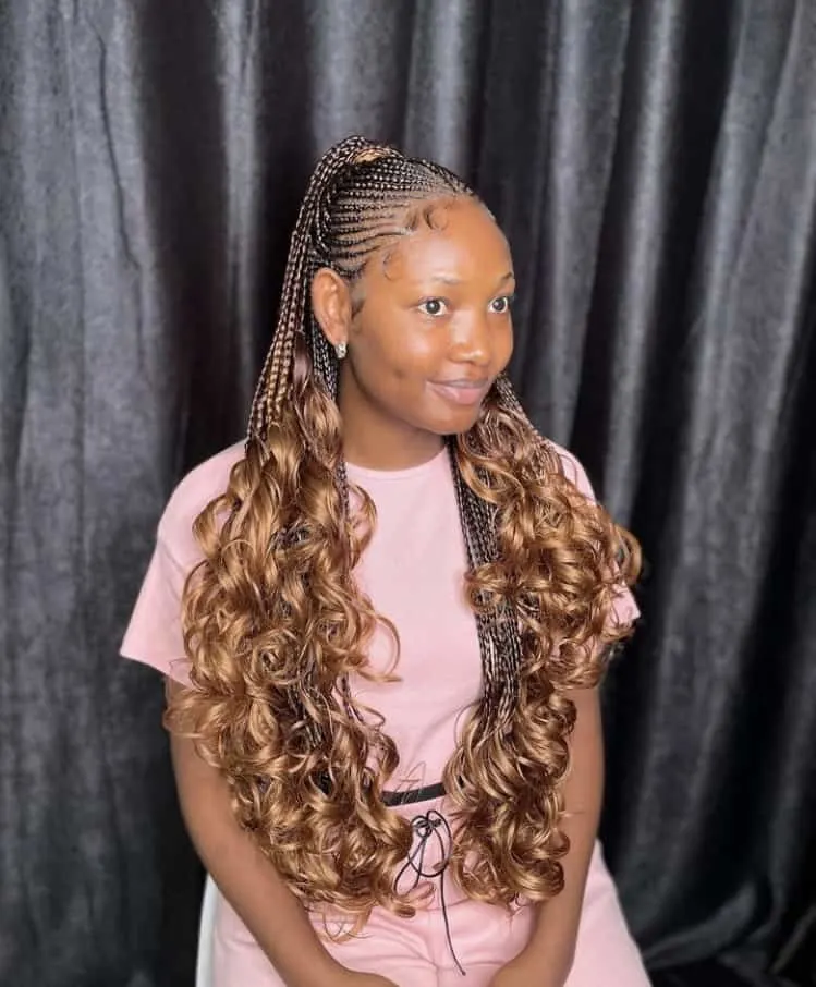 Fulani French curl braids