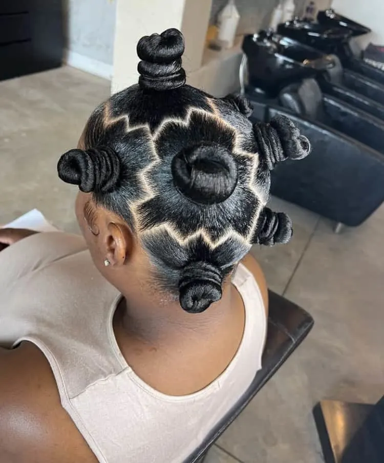 zigzag part bantu knots