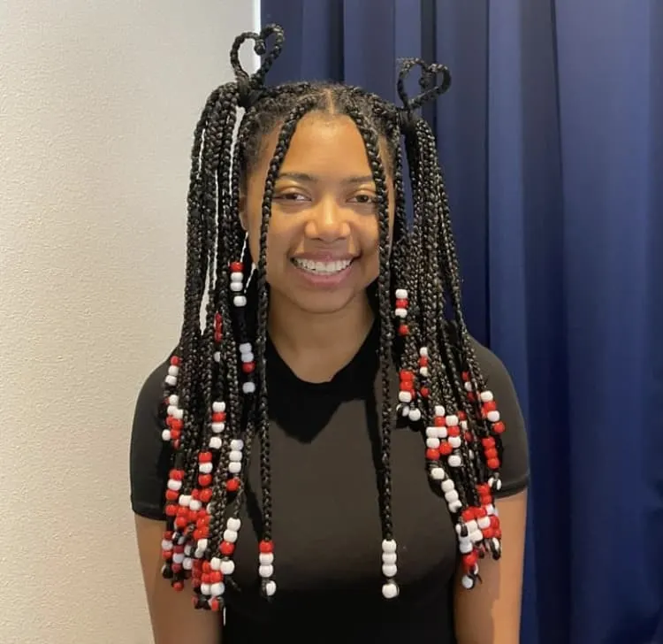 knotless braids with beads