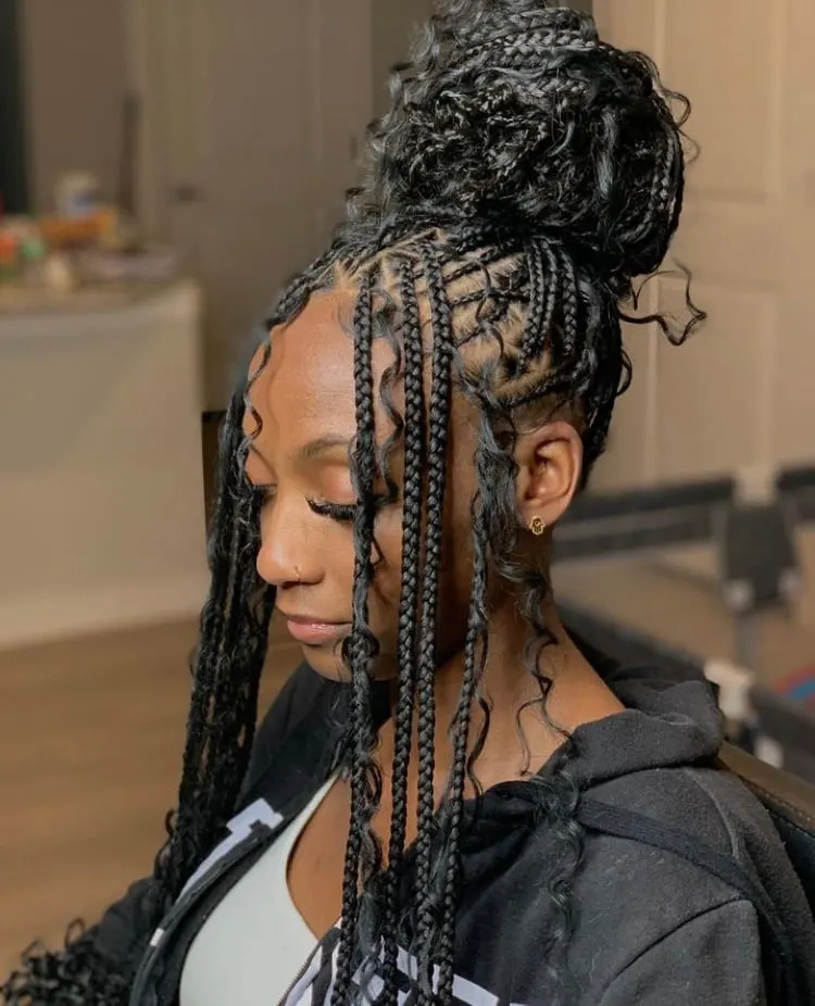 Smedium Boho Flip Over Fulani Braids