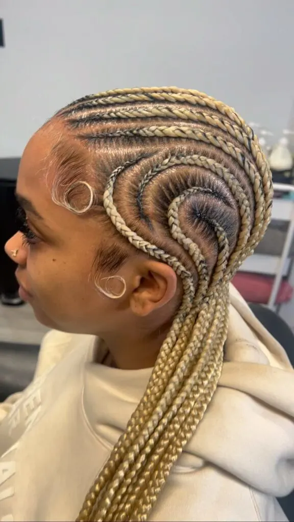 blonde stitch Alicia Keys inspired braids