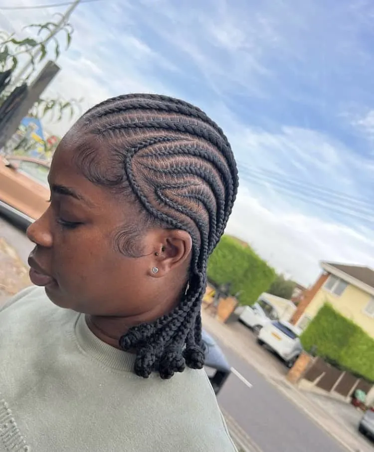 short Alicia keys braids with barrel ends 