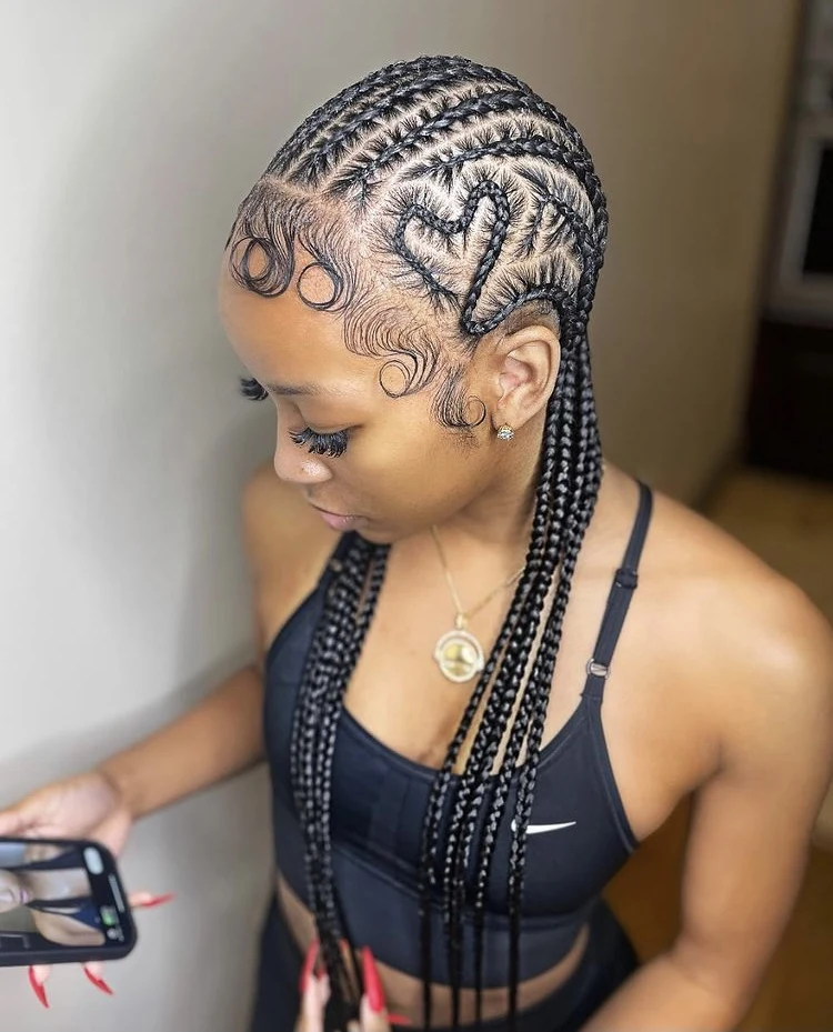 small stitch cornrow braids