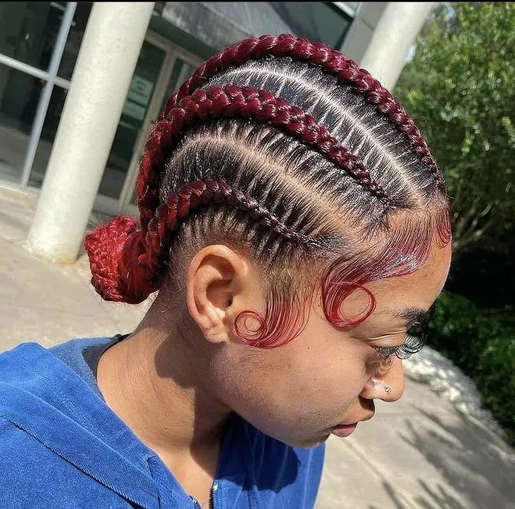 red stitch braids