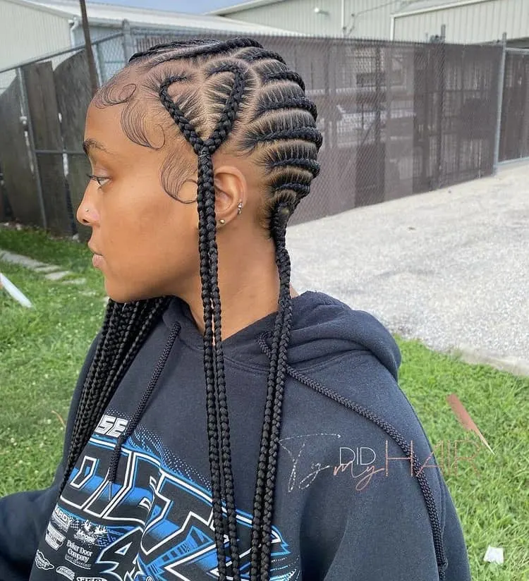 love heart lemonade cornrows