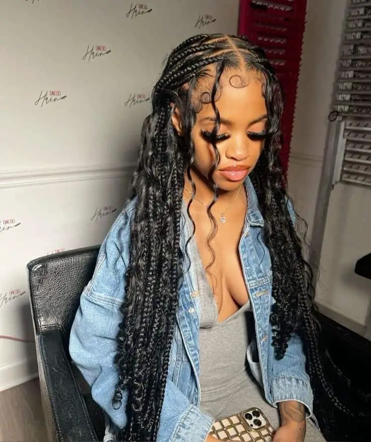 boho knotless braids with human hair