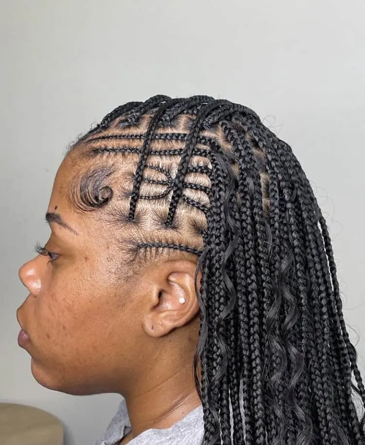 boho flip over fulani braids