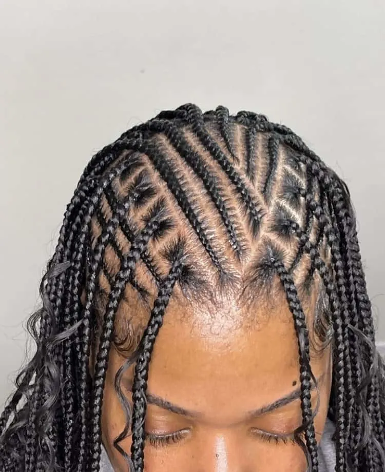 boho flip over fulani braids