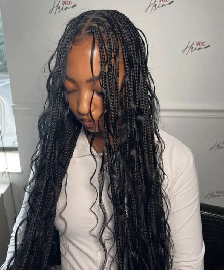 boho knotless braids with human hair