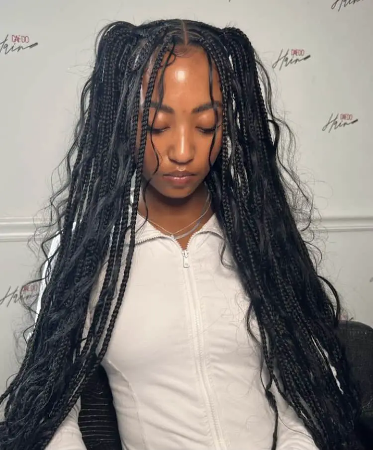 boho knotless braids with human hair