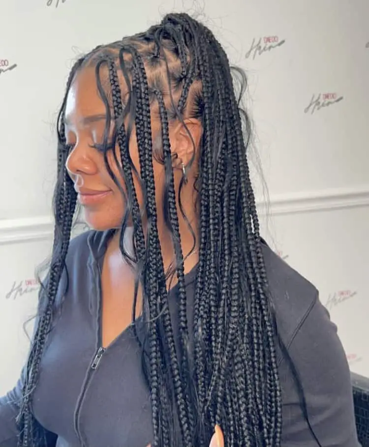 boho knotless braids with human hair