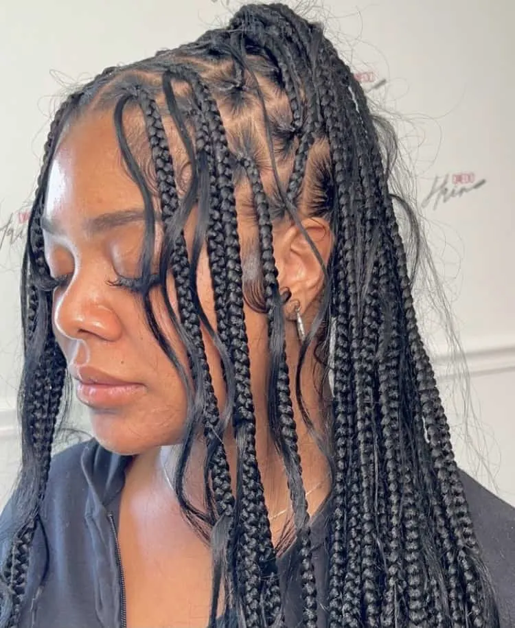 boho knotless braids with human hair