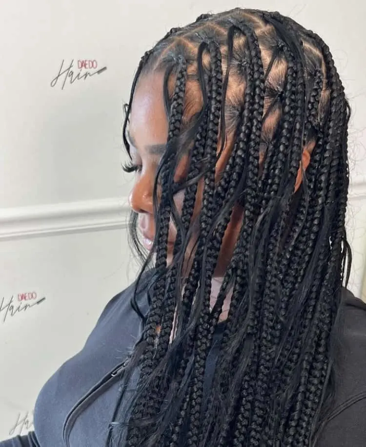 boho knotless braids with human hair