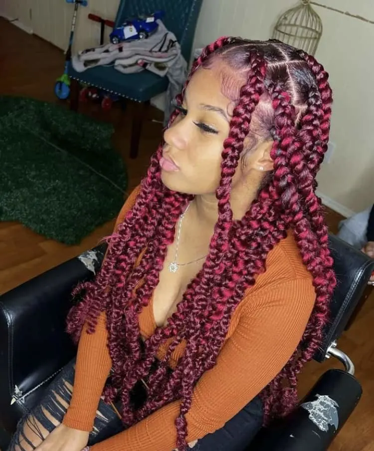 Burgundy passion twists