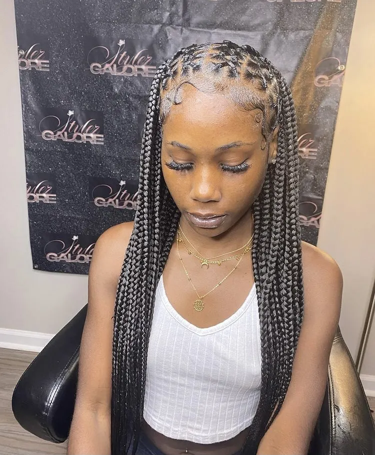 criss cross knotless braids