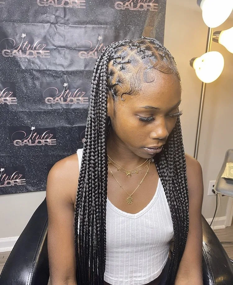 criss cross knotless braids