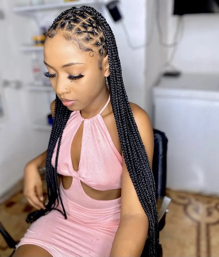 criss cross knotless braids