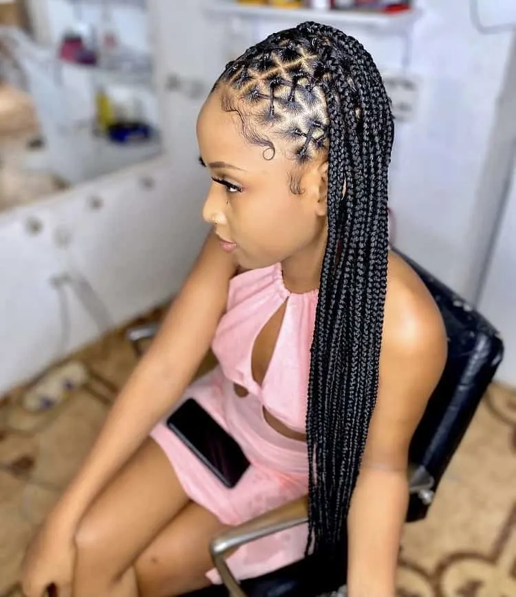 criss cross knotless braids