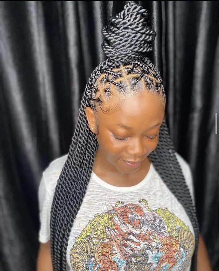 Criss cross senegalese twists