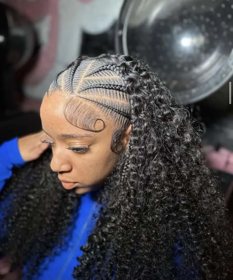 Half  Stitch Braids Half  Quick Weave