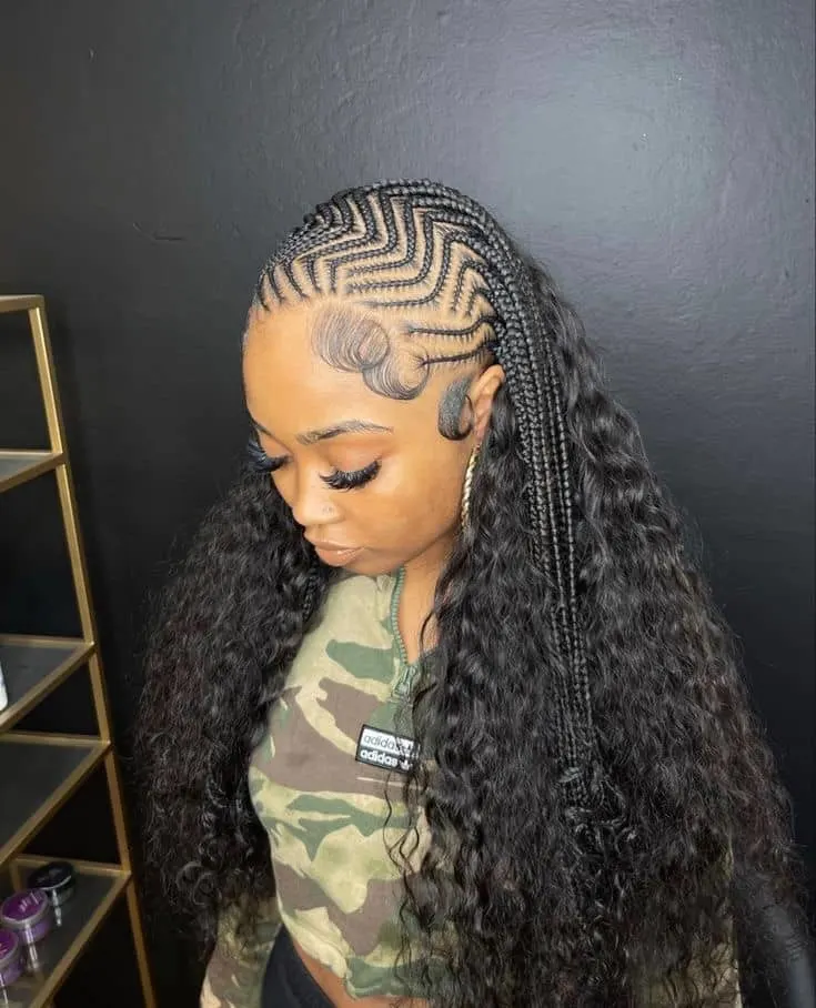 Half  Stitch Braids Half  Quick Weave