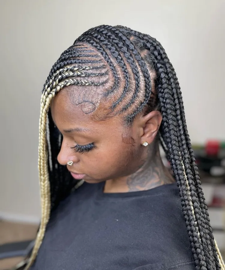 peekaboo lemonade fulani braids