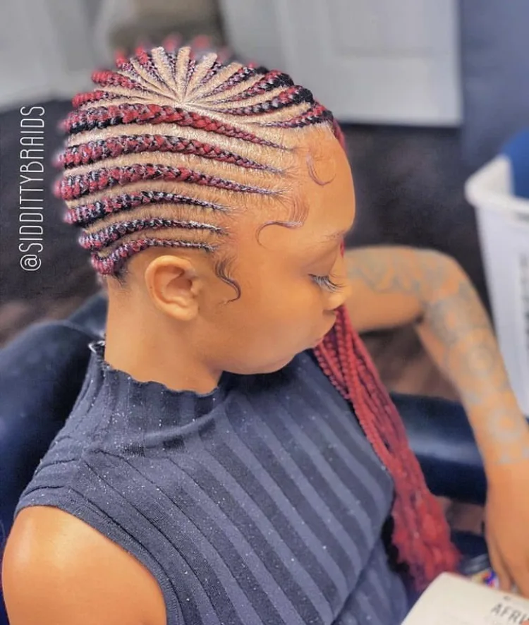 burgundy lemonade braids 