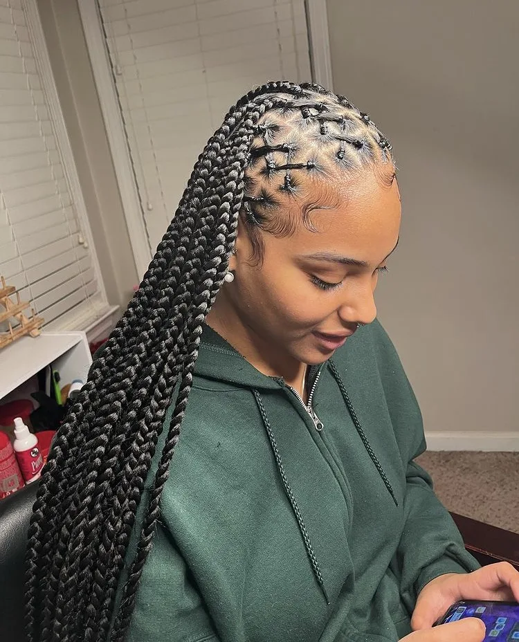 medium criss cross knotless braids